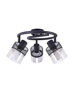 Oprawa ścienno-sufitowa MONTANA 3G BLACK 3xE14 40W lampa kinkiet czarny STRUHM 04957