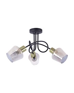 Oprawa ścienno-sufitowa AYRA 3G BLACK/GOLD 3xE14 40W lampa kinkiet czarny/złoty STRUHM 04960