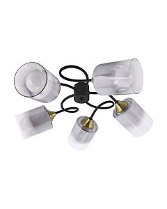 Oprawa lampa sufitowa PAKSA 5G BLACK/GOLD 5xE27 40W czarna/złota STRUHM 04974