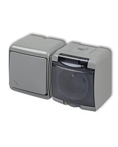 Włącznik schodowy, Włącznik hermetyczny, Gniazdo hermetyczne Karlik 10WGHH-3dp