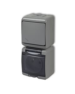 Włącznik schodowy, Włącznik hermetyczny, Gniazdo hermetyczne Karlik 10WGHP-3dp