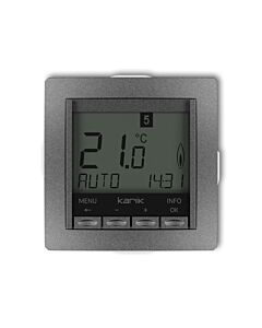 Regulator temperatury tygodniowy (podświetlenie białe) grafitowy Karlik DECO 11DRT-3.2