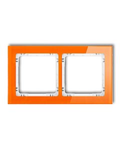 Ramka podwójna pion/poziom pomarańczowa (spód biały) efekt szkła Karlik DECO 13-0-DRS-2