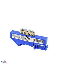 Listwa zaciskowa śrubowa szynowa 4-torowa 2x6mm, 2x4.5mm niebieska Schelinger A18-TBI-6X09-04P-NI