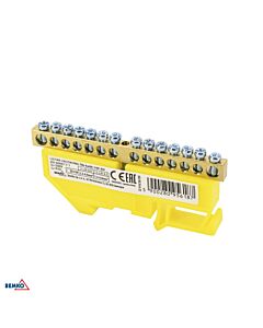 Listwa zaciskowa śrubowa szynowa 14-torowa 2x6mm, 12x4.5mm żółta Schelinger A18-TBI-6X09-14P-ZO