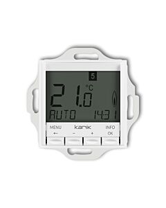 Regulator temperatury tygodniowy (podświetlenie białe) biały mat Karlik MINI 25MRT-3.1