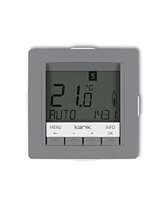 Regulator temperatury tygodniowy (podświetlenie białe) szary mat Karlik DECO 27DRT-3.2