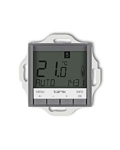 Regulator temperatury tygodniowy (podświetlenie białe) szary mat Karlik MINI 27MRT-3.1