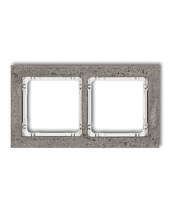 Ramka podwójna pion/poziom beton ciemnoszary (spód biały) Karlik DECO 28-0-DRB-2