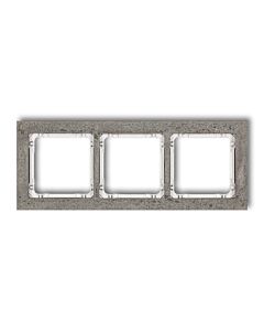 Ramka potrójna pion/poziom beton ciemnoszary (spód biały) Karlik DECO 28-0-DRB-3