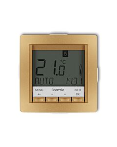 Regulator temperatury tygodniowy (podświetlenie białe) złoty Karlik DECO 29DRT-3.2