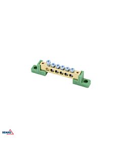 Listwa zaciskowa na izolatorach płaskich 6-torowa 6x fi 6mm zielona Schelinger A18-TBJ-8X12-06P-ZI