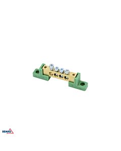 Listwa zaciskowa na izolatorach płaskich 4-torowa 4x fi 6mm zielona Schelinger A18-TBJ-8X12-04P-ZI