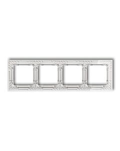 Ramka poczwórna pion/poziom transparentna (spód biały) efekt szkła Karlik DECO 52-0-DRS-4