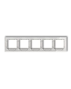Ramka pięciokrotna pion/poziom transparentna (spód biały) efekt szkła Karlik DECO 52-0-DRS-5