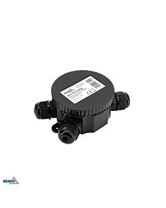 Puszka natynkowa hermetyczna z dławikami IP66 czarna Bemko E04-HP4-M16-IP66