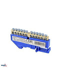 Listwa zaciskowa śrubowa szynowa 12-torowa 2x6mm, 10x4.5mm niebieska Schelinger A18-TBI-6X09-12P-NI