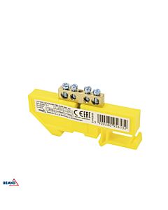 Listwa zaciskowa śrubowa szynowa 4-torowa 2x6mm, 2x4.5mm ż&oacute;łta Schelinger A18-TBI-6X09-04P-ZO