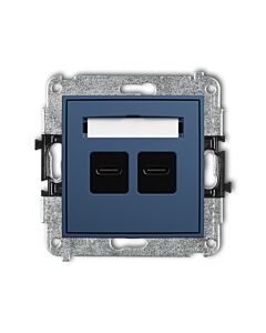 Gniazdo USB podw&oacute;jne ładowarka 2xUSB C navy blue Karlik MINI 64MCUSB-7