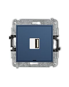 Gniazdo USB pojedyncze ładowarka USB A navy blue Karlik MINI 64MCUSBBO-3