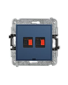 Gniazdo głośnikowe podwójne navy blue Karlik MINI 64MGGBO-2