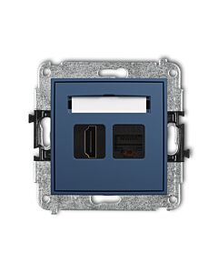 Gniazdo HDMI pojedyncze 2.1 8K + komputerowe 1xRJ45 kat. 6A navy blue Karlik MINI 64MGHK-86A