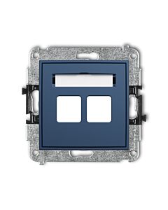 Gniazdo multimedialne podwójne bez modułu (Keystone) navy blue Karlik MINI 64MGM-2P
