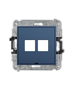 Gniazdo multimedialne podwójne bez modułu (Keystone) navy blue Karlik MINI 64MGMBO-2P