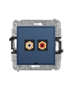 Gniazdo RCA typu cinch podwójne navy blue Karlik MINI 64MGRCABO-2