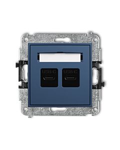 Gniazdo USB podwójne 2xUSB C navy blue Karlik MINI 64MGUSB-8