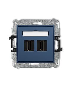Gniazdo HDMI podwójne 2.1 8K navy blue Karlik MINI 64MHDMI-6