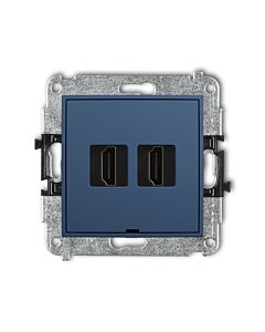 Gniazdo HDMI podwójne 2.1 8K navy blue Karlik MINI 64MHDMIBO-6