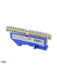 Listwa zaciskowa śrubowa szynowa 16-torowa 2x6mm, 14x4.5mm niebieska Schelinger A18-TBI-6X09-16P-NI