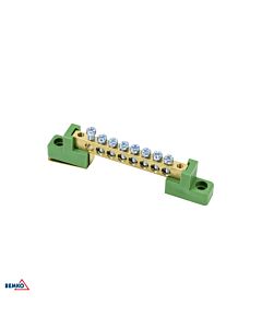 Listwa zaciskowa na izolatorach płaskich 8-torowa 8x fi 5mm zielona Schelinger A18-TBJ-6X09-08P-ZI