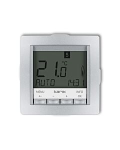 Regulator temperatury tygodniowy (podświetlenie białe) srebrny metalik Karlik DECO 7DRT-3.2