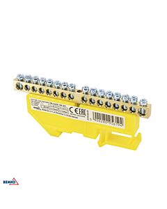 Listwa zaciskowa śrubowa szynowa 16-torowa 2x6mm, 14x4.5mm żółta Schelinger A18-TBI-6X09-16P-ZO