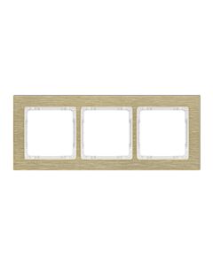 Ramka potrójna pion/poziom mosiężna (spód biały) aluminium szczotkowane Karlik DECO 8-0-DRA-3