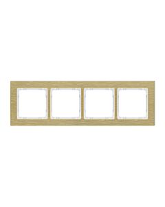 Ramka poczwórna pion/poziom mosiężna (spód biały) aluminium szczotkowane Karlik DECO 8-0-DRA-4