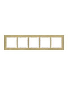 Ramka pięciokrotna pion/poziom mosiężna (spód biały) aluminium szczotkowane Karlik DECO 8-0-DRA-5