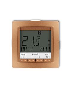 Regulator temperatury tygodniowy (podświetlenie białe) złoty metalik Karlik DECO 8DRT-3.2