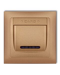 Włącznik hotelowy pojedynczy z ramką złoty metalik Karlik DECO Soft 8DSHSO-1
