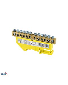 Listwa zaciskowa śrubowa szynowa 12-torowa 12x6mm żółta Schelinger A18-TBI-8X12-12P-ZO