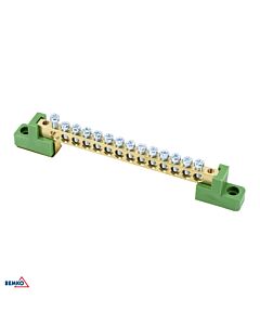 Listwa zaciskowa na izolatorach płaskich 14-torowa 14x fi 5mm zielona Schelinger A18-TBJ-6X09-14P-ZI