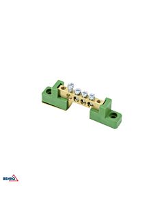 Listwa zaciskowa na izolatorach płaskich 4-torowa 4x fi 5mm zielona Schelinger A18-TBJ-6X09-04P-ZI