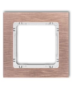 Ramka pojedyncza pion/poziom miedziana (spód biały) aluminium szczotkowane Karlik DECO 9-0-DRA-1