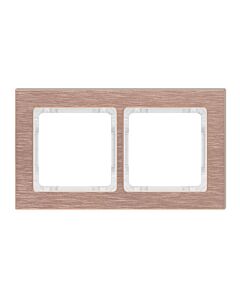 Ramka podwójna pion/poziom miedziana (spód biały) aluminium szczotkowane Karlik DECO 9-0-DRA-2
