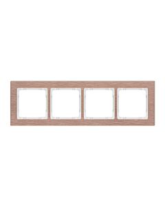 Ramka poczwórna pion/poziom miedziana (spód biały) aluminium szczotkowane Karlik DECO 9-0-DRA-4