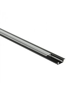Profil do taśm LED P01 podtynkowy czarny + klosz transparentny 1m Eco Light EC20911