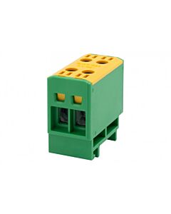 Listwa zaciskowa śrubowa szynowa 2x16mm2 LZ złączka w korpusie ZU żółto/zielona F-Elektro F2.0537