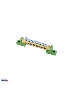 Listwa zaciskowa na izolatorach płaskich 8-torowa 8x fi 6mm zielona Schelinger A18-TBJ-8X12-08P-ZI